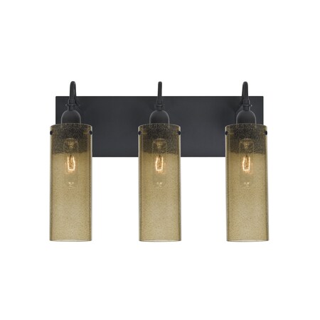 Besa Lighting Juni 10 Vanity, Latte Bubble, Black, 3x60W Incandescent 3WG-JUNI10LT-BK